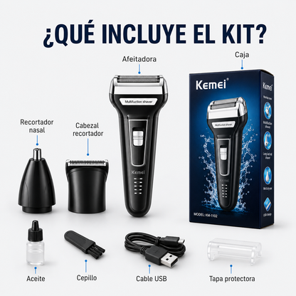 MAQUINA DE AFEITAR 3 EN 1 KEMEI