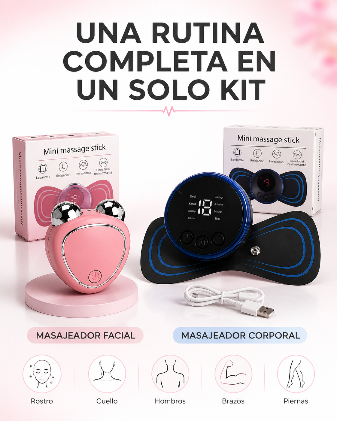 Combo Masajeador Corporal + Facial Reafirmante