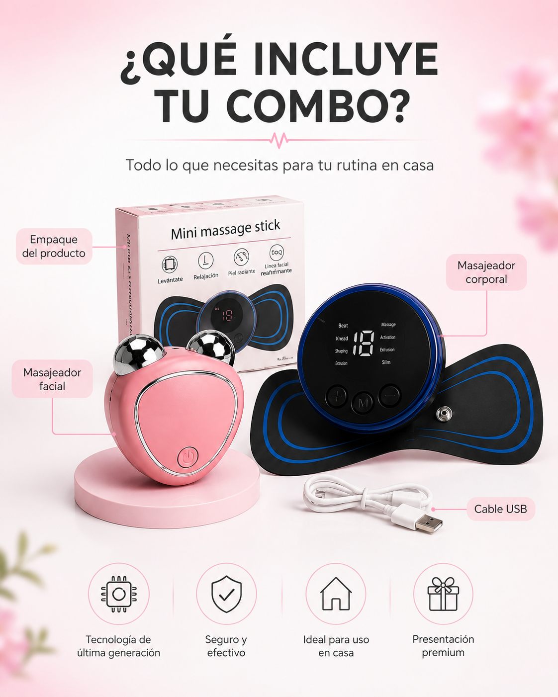 Combo Masajeador Corporal + Facial Reafirmante