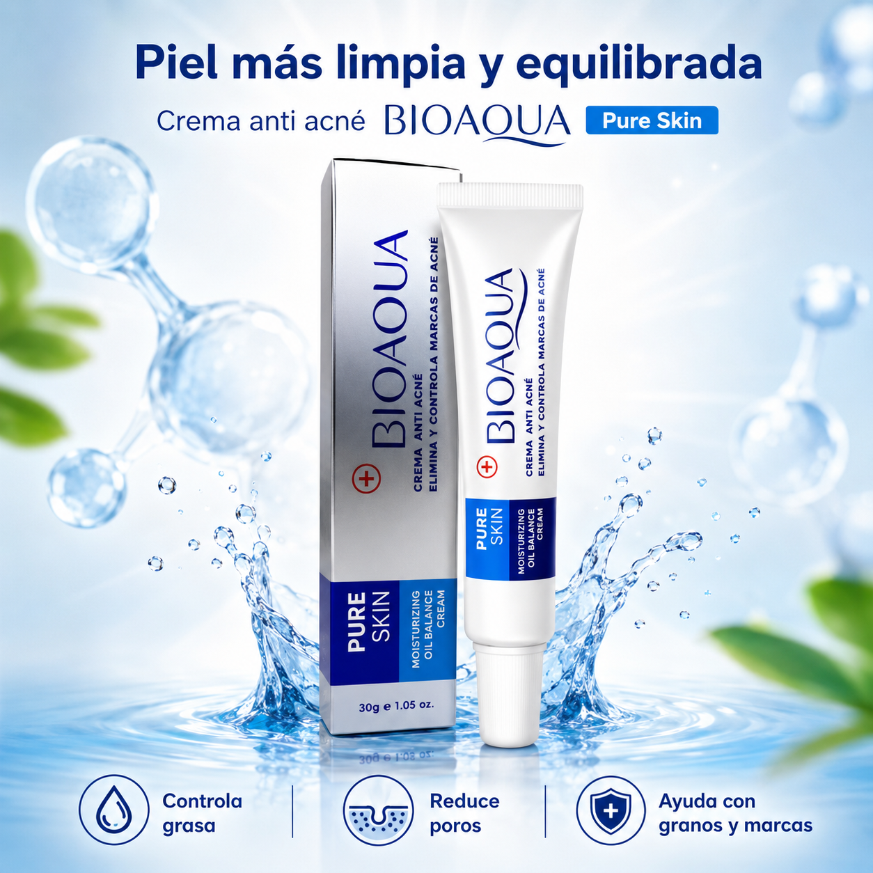 CREMA ANTI ACNÉ BIOAQUA 30G