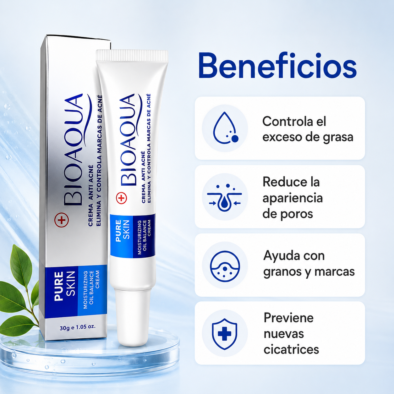 CREMA ANTI ACNÉ BIOAQUA 30G